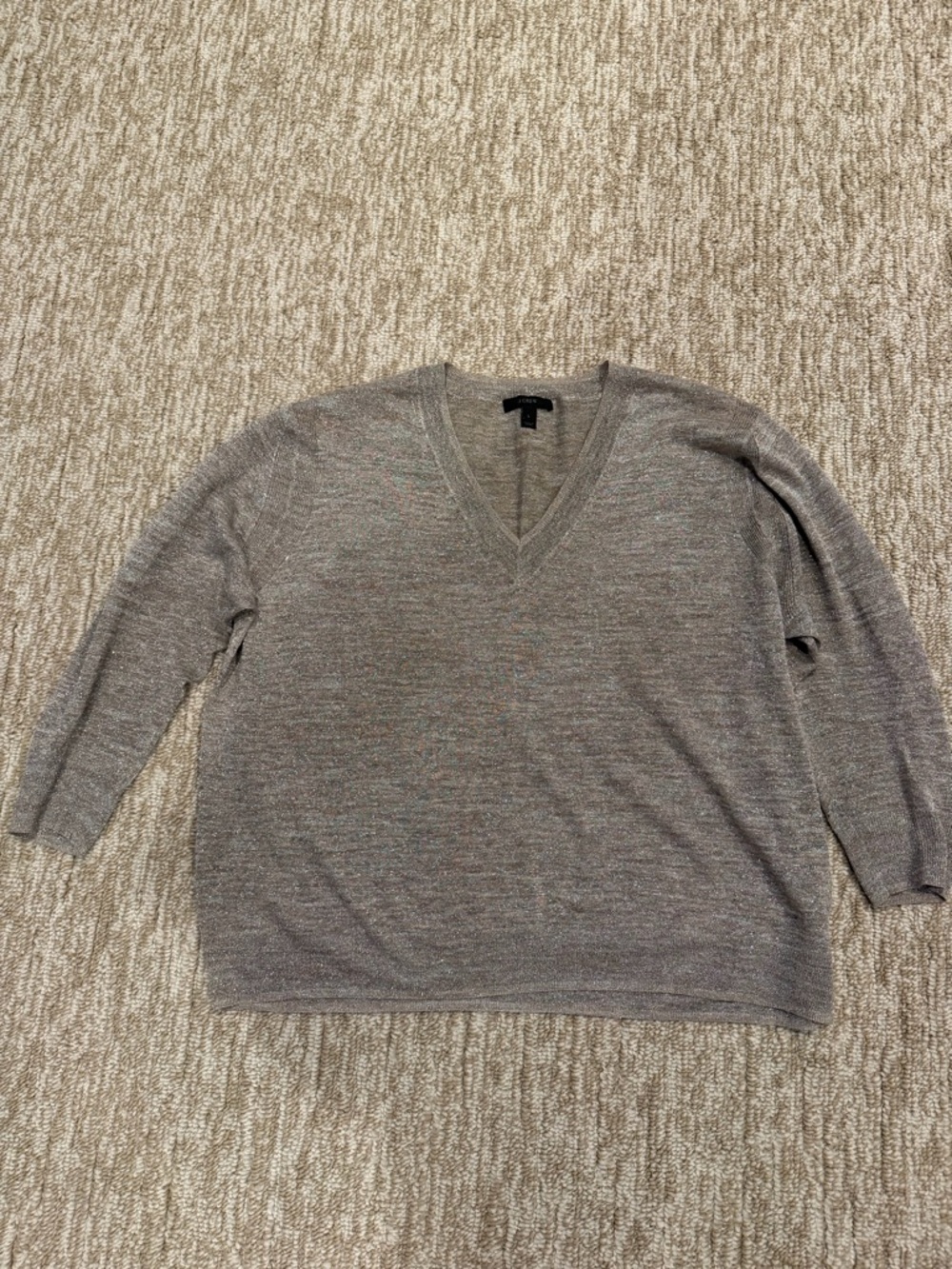 J Crew V-Neck Gray Lightweight Sweater